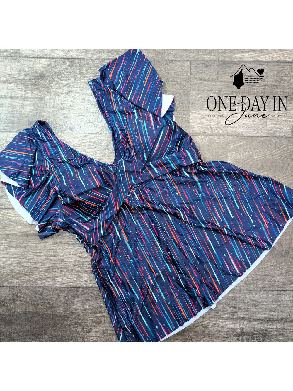 Aqua Eve Ruffle Shoulder Twist Front Tankini Top Size XXL